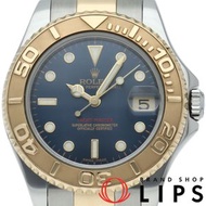 二手勞力士遊艇名仕型 Boyz 手錶，168623(K)，18K 黃金/不鏽鋼，藍色，男女通用，已翻新和拋光，2001 年，狀況極佳。