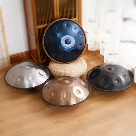 Professional Design Gold Note Steel Handpan Set D Minor 22 Inches Hangpan 14 Notes Handpan Drum