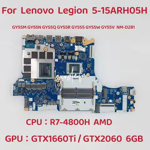 NM-D281 for Lenovo Legion 5P-15ARH05H Laptop Motherboard CPU:R7-4800H GPU:GTX1660TI GTX2060 6GB DDR4