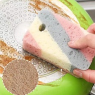 X.B.K 1/5Pcs Dishwashing Sponge Wood Pulp Cotton Color Magic Cleaning Sponge Remove Rust Pot Brushes
