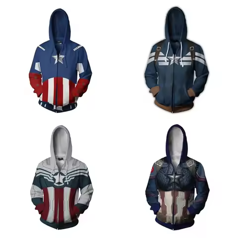Movie The Avengers Captain America Hoodies Steve Rogers Cosplay Sweatshirt Iron Man 3DPrinting Hoode