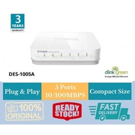D-Link Desktop Switch 5/8 Ports Fast Ethernet Network 100Mbps - DLink DES 1005C 1008C
