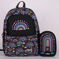 Australia smiggle Colorful Children Backpack Series, smiggle Rainbow Messenger School Bag Stationery Box