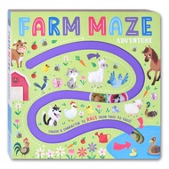 (KD) Farm Maze Adventure Board Book - Choose A Character to Race From Page to Page!