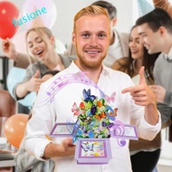 FUSIONEDGE 3D Pop Up Greeting Card, 3D Patterns Creative Butterfly Pop-Up Card, Unique Paper Colorfu