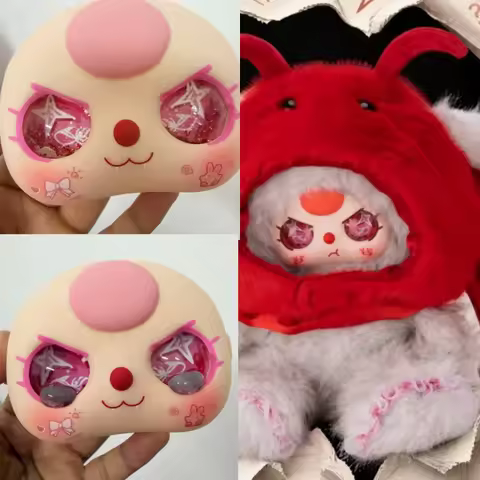 New Baby Three 500% Bb3 Vinyl Face Hat Poster Bunny Same Face Shell High Quality Decoration-500% & 4