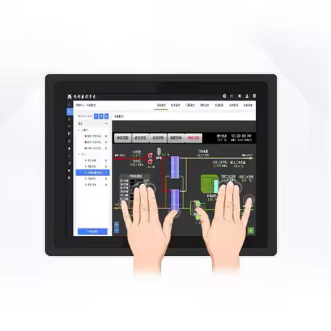 19 Inch Pure Flat Fanless Industrial Touch Screen Monitor Waterproof Front Capacitive Touch Screen L