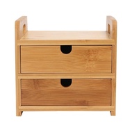 Bamboo Storage Organizer Drawer Desktop Rack Multi-Functional Office Makeup Holder Space-Saving Shel