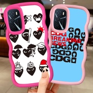 MERAH Z-8 CDG Red Black Pink Case Casing for OPPO A54 A54S A55S A16S A16 A55 5G