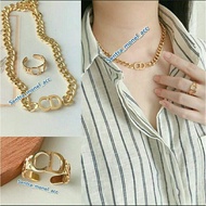 CD necklace / GENUINE stainless steel gold plated Titanium necklace / artist necklace