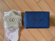 Dior 牛仔布 星星 化妝袋 化妝包