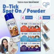 D-Tick Spot On D-Tick Powder Anti Tick & Flea Treatment for Dogs and Cats