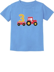 Tractor Number 3 Shirt 3rd Birthday Construction Party Boys Infant and Toddler Kids T-Shirt