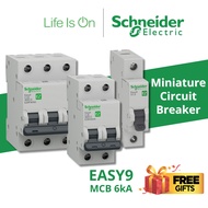 Schneider Electric Easy9 Miniature Circuit Breaker (MCB), 6000A, 230V/ 400V, 1P/ 2P/ 3P, 10A-63A (EZ