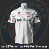 Kimi Räikkönen Alfa Romeo F1 Racing Team Inspired White T-shirt Quick drying breathable T-shirt