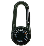 便攜式多功能雙面登山扣指南針溫度計 健行戰術適用 露營露營快掛 精準指北測溫