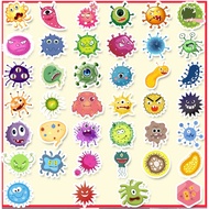 Hand-Drawn Cartoon Virus & Bacteria Sticker Pack Funny Science Doodle Journal Notebook Laptop Phone 