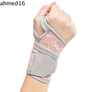 AHMED Sports Wrist Guard, Breathable Polyester Fiber Wrist Guard Band, Powerlifting Pink/Grey/Black Right Left Hand Cellular Mesh Design Compression Wrist Support Women