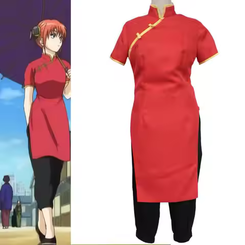 Gintama Soul Kagura Cosplay Costume Women Japanese Anime Kagura Chinese Dress Wig Cosplay Kungfu Wea