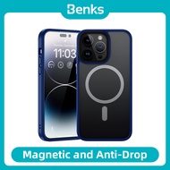 Benks MagClap™เคสป้องกันโทรศัพท์หมอกสำหรับ iPhone 14 Plus 15 Pro Max ชาร์จไร้สายสนับสนุนฝาครอบโทรศัพท์ป้องกันลายนิ้วมือบางเฉียบ