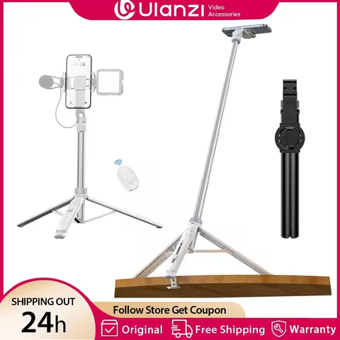 Ulanzi TT88 1.44M Overhead Selfie Stick Phone Tripod with Magnetic Clamp Wireless Remote Extension T