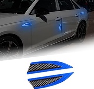 ramuel Strong Reflective Stripe Sticker for Car Fender Hood Bumper Safety Night Visibility Warning Protection Decal Carbon Fiber Anti-Scratch Stickers Universal for Cars Truck SUV (2PCS Blue)