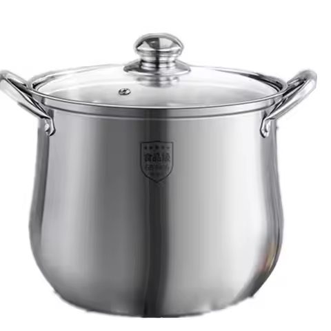 Stock Pot Stainless Steel Household Thickening Large Capacity Soup Porridge Cooking Stew Pot Inducti