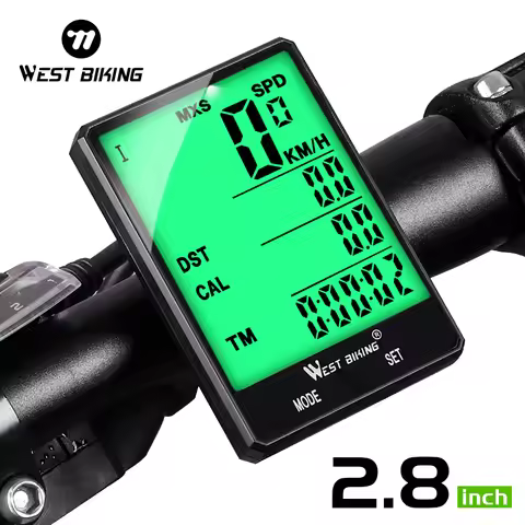 WEST BIKING 2.8 inch Bicycle Computer Large Screen Speedometer Wireless Wired Waterproof Sensor Cycl