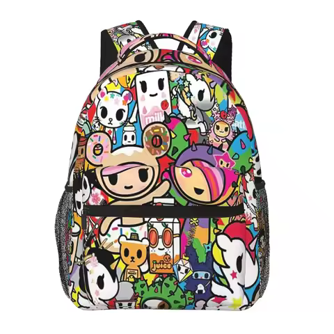 Tokidoki Kawaii Donutella Sandy Unicorno Student Backpack School Bag Hiking Travel Daypack for Men W