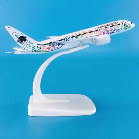 Baza Hot Sale Zinc Ally Material 1:400 14cm Airplane Model Aircrafts Boeing B787-9 Aeromexico Quetza