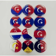 Button Badge pin Bendera Daerah-Daerah Johor Darul Ta'zim JDT JB, Pontian, Mersing, Kulaijaya, Muar,