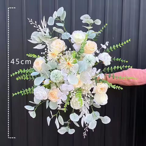 Wedding Simulated Flower Hotel Background Decoration Hanging Flower Bouquet Window Round Fake Road G