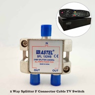 Convenient 2/4 Way Astro Splitter F Connector Cable TV Switch For Astro Electrical