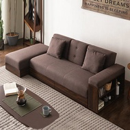 找得 - 梳化床日式布藝可折疊帶茶機客廳小戶型梳化sofa bed 3008(咖啡色布藝海棉）