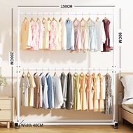 LG 200cm Rak Gantungan Baju Besi 2 Susun Rak Gantungan Baju Toko Stand Hanger Gawang Jemuran Pakaian