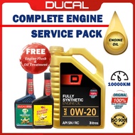 DUCAL FULLY SYNTHETIC Engine Oil SAE 0W20 SN/RC 3 Litres ( FREE PREMIUM ENGINE FLUSH &amp; OIL TREATMENT ) &amp; ( FREE STICKER)