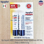 Aquaphor® Lip Repair Stick + Sunscreen Broad Spectrum SPF 30 Pack 2 Sticks 4.8 g ลิปรีแพร์ ผสมกันแดด