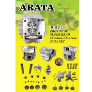 100% Original Arata Wave125 S X CNC Porting Pro 4 Valve 21/24 Racing Cylinder Head Complete Set 21mm 24mm W125 Superhead