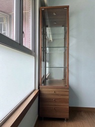 紅蘋果木紋玻璃展示櫃連 實惠儲物櫃 Display storage cabinet 