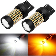 PHINLION Super Bright White Amber Dual Color Switchback 7443 7443na 7444 7444na LED Bulbs with Proje