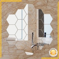 Shop Wall Mirror Sticker Anti-Shatter Square Paste Glass Sticker Hexagonal Mirror Wall Decoration