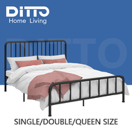 Ditto Metal Bed Frame Single/double/queen size Iron Bed Frame 2M Dormitory Student Bed Frame Sturdy Black Bed