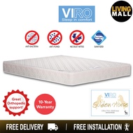 Living Mall VIRO Golden Horse Ultra Firm Foam Mattress in 4"/6"/8" Thickness Extra Firm Mattress
