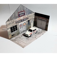 Diorama papercraft Garage service Diecast