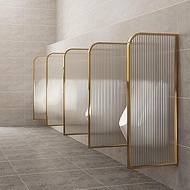 Men Urinal Toilet Partition, Stainless Steel Frame Urinal Privacy Screen, Tempered Glass Urinal Baffle, Public Toilet Men Urinal Divider, for Public Space/shopping Malls (Color : Gold, Size : 3pcs)