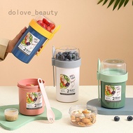 DB Portable Double-Layer Breakfast Cup With Spoon And Dip Box