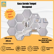 7pcs Hexagonal Mirror Glass (ORIGINAL MIRROR) Glass Mirror Wall Mirror Wall Mirror Wall Decoration M