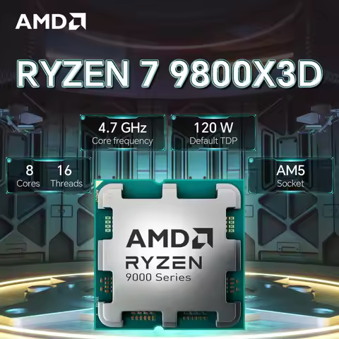 AMD Ryzen 7 9800X3D 4.7GHz 8-Core 16-Thread NEW DDR5 L3=96M Processor 120W R7 9800X3D Socket AM5 4NM