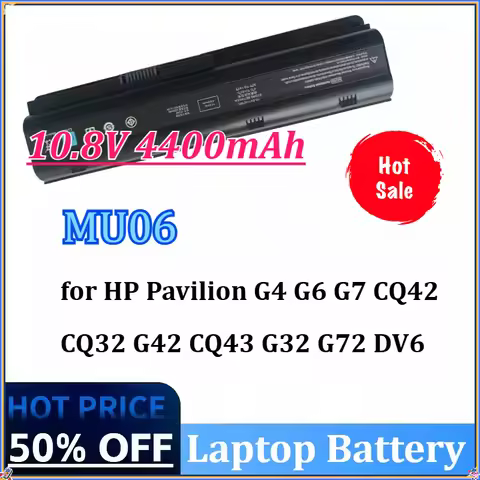 10.8V 4400mAh MU06 Laptop Battery for HP Pavilion G4 G6 G7 CQ42 CQ32 G42 CQ43 G32 G72 DV6 DM4 593562