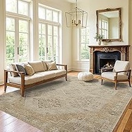 Fame Rugs Soft Vintage Turkish Area Rug 6'7"x9' – Foldable Washable Carpet for Living Room, Dining R